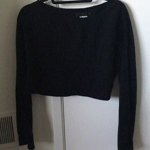 Reformation black crop sweater